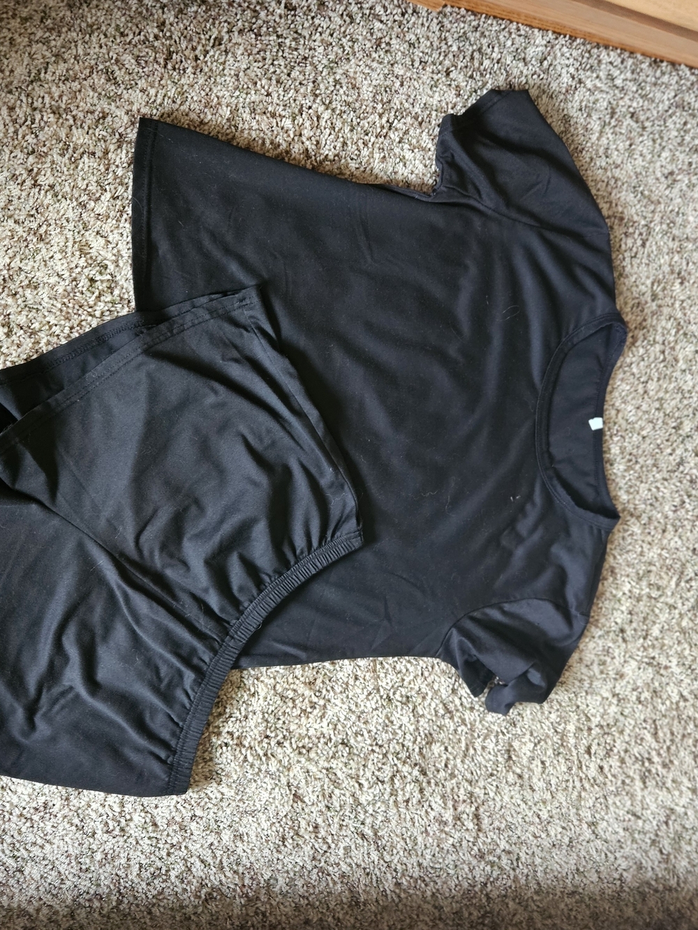 Black Women's Short Sleeve Pajama Set - Soft Sleep Tee & Shorts